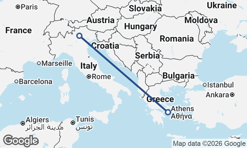 Trento to Athens