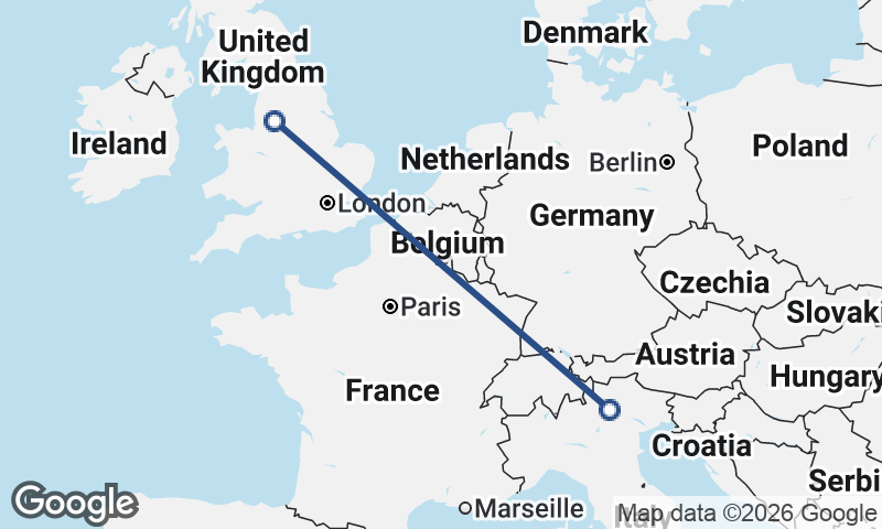 Trento to Manchester