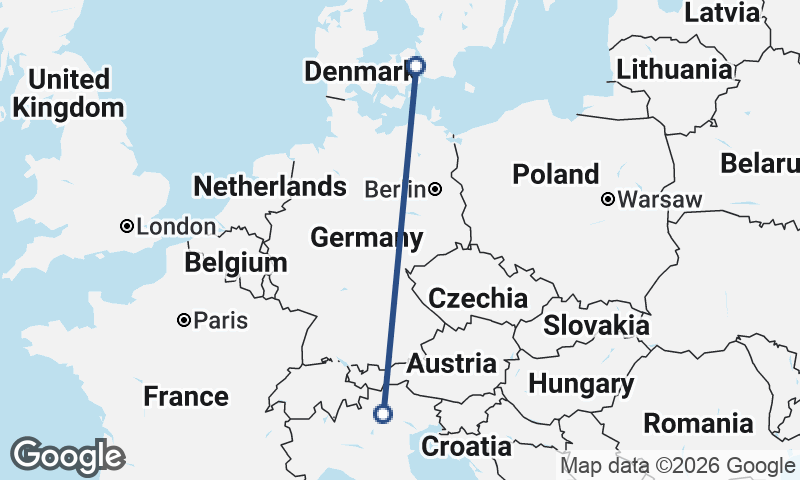 Trento to Copenhagen