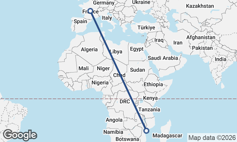 France to Mozambique