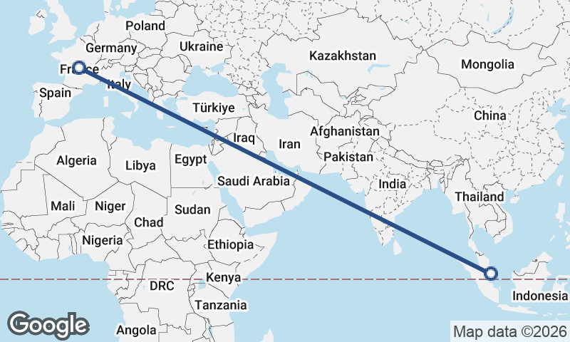 France to Singapore