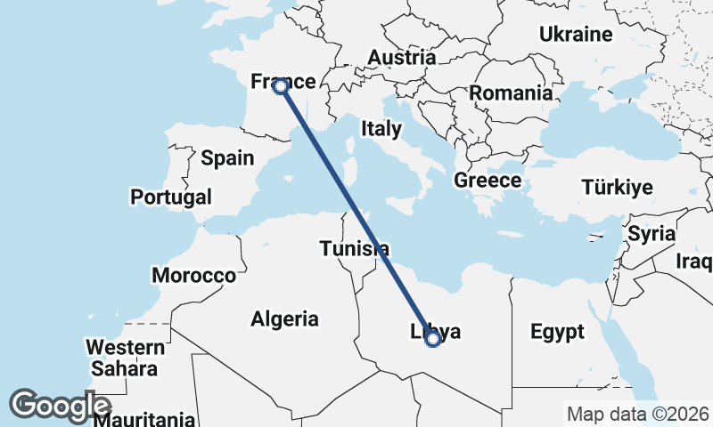 France to Libya