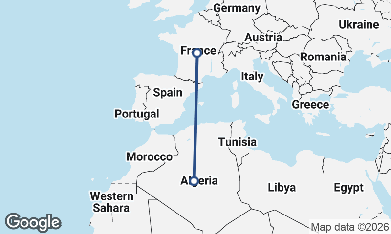 France to Algeria