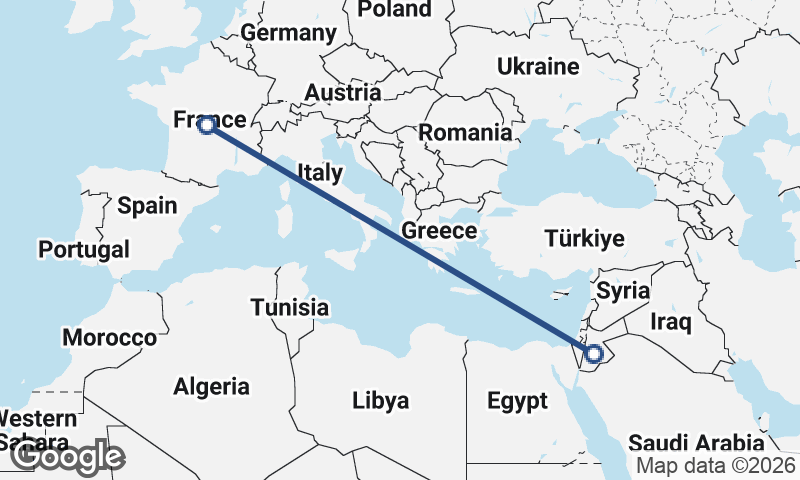 France to Jordan