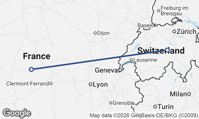 France to Switzerland