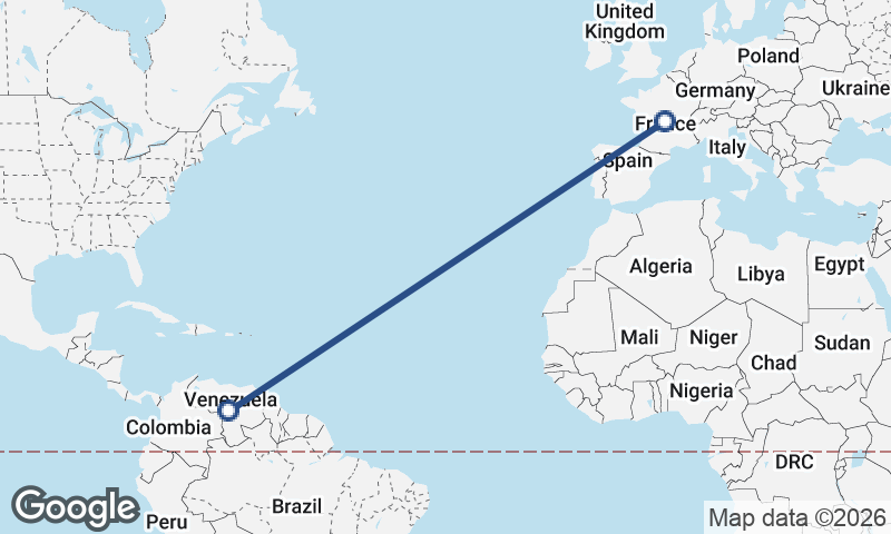France to Venezuela