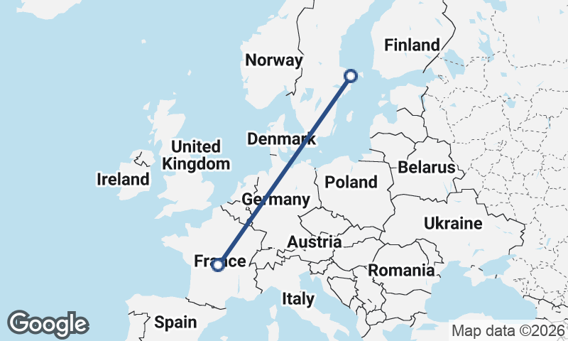 France to Sweden