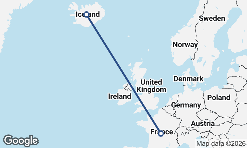 France to Iceland