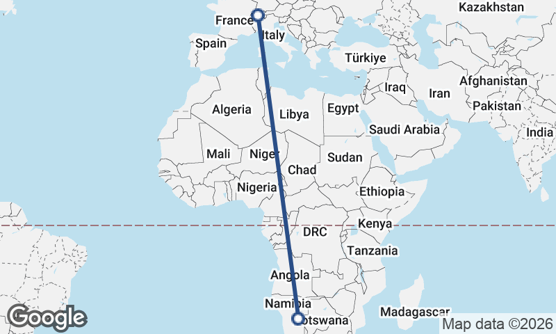 Switzerland to Namibia