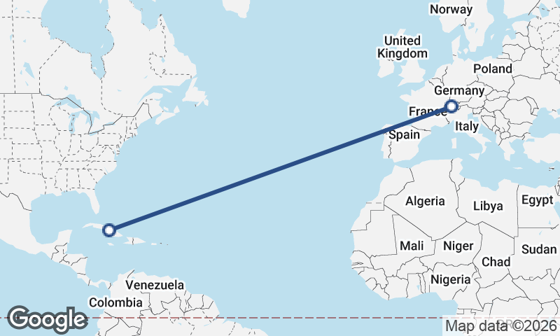 Switzerland to Cuba