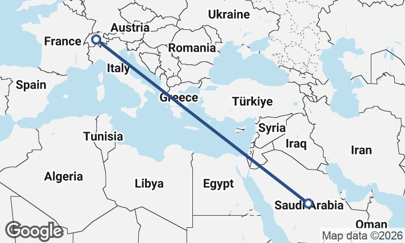 Switzerland to Saudi Arabia