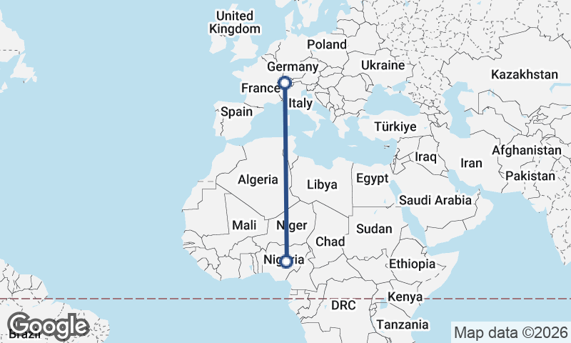 Switzerland to Nigeria