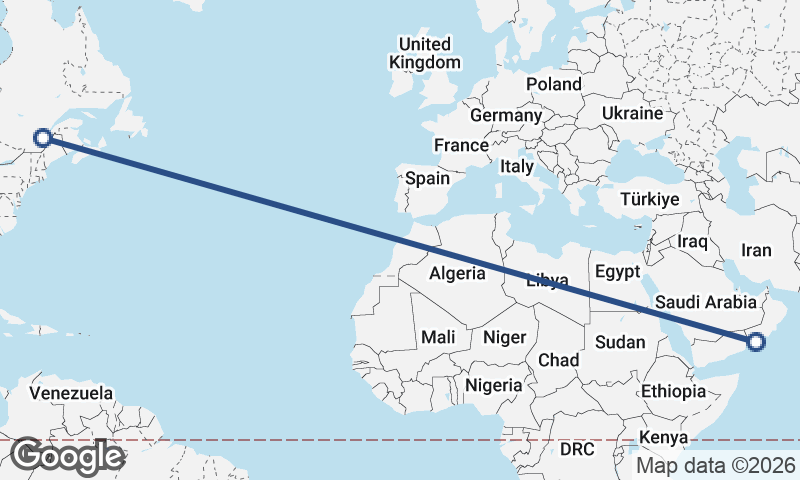Québec to Şalālah