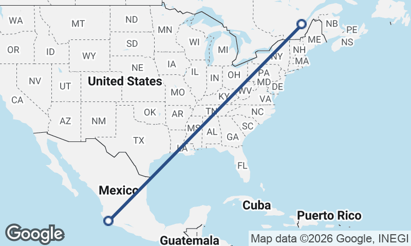 Québec to Manzanillo