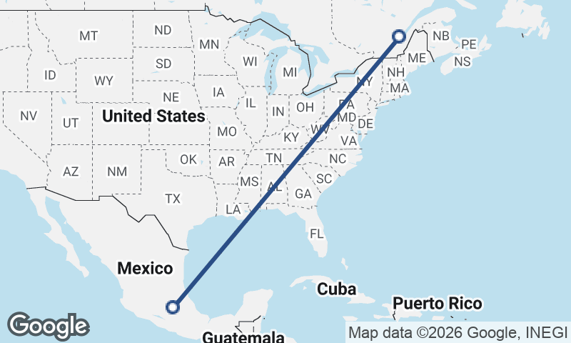 Québec to Mexico City