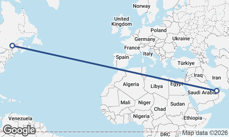 Québec to Abu Dhabi