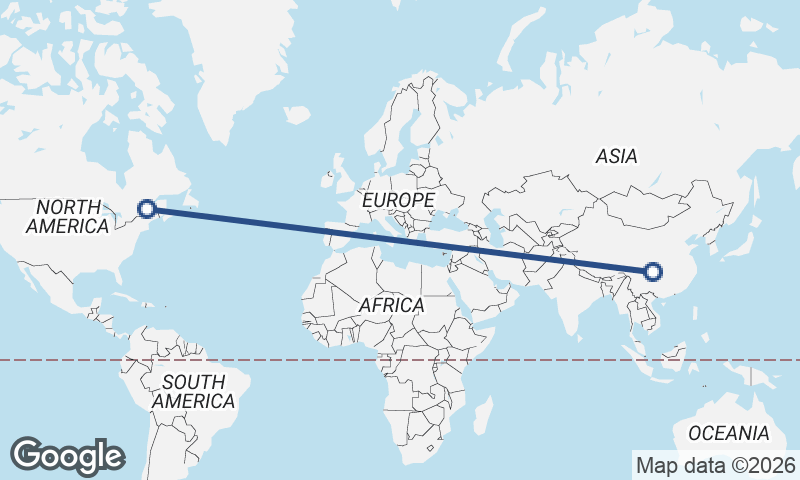 Québec to Chongqing