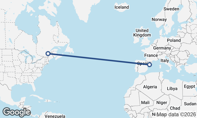 Québec to Tarragona