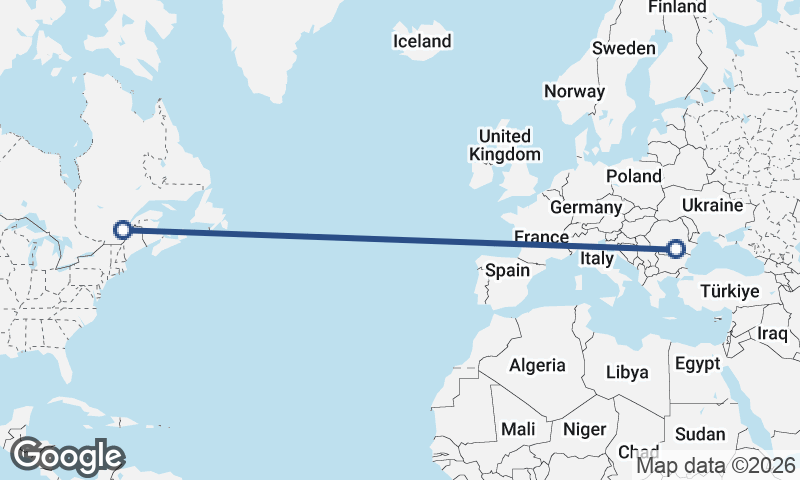 Québec to Bucharest