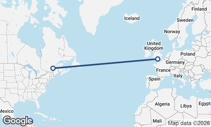 Québec to Southampton