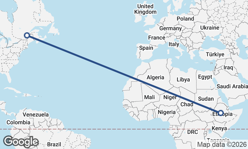 Québec to Addis Ababa