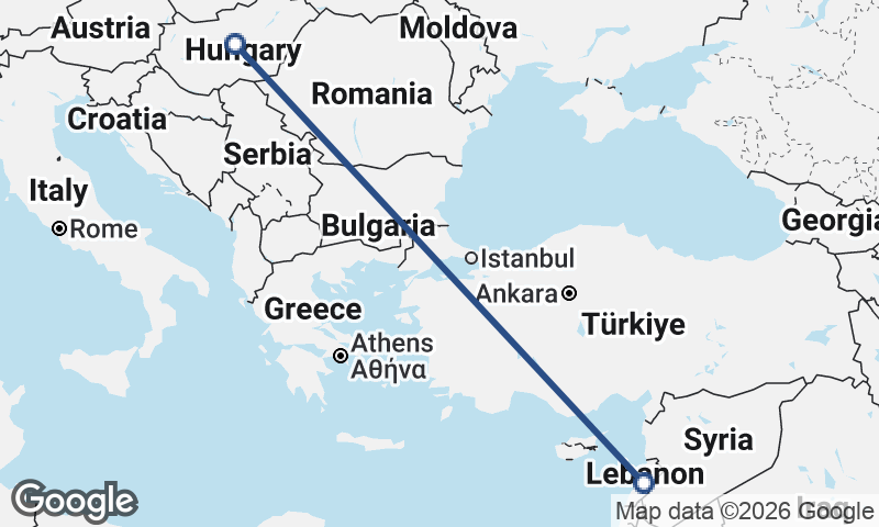 Hungary to Lebanon