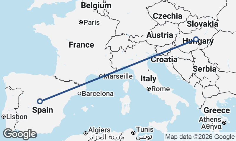 Hungary to Spain