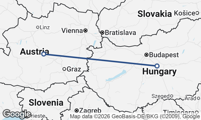 Hungary to Austria