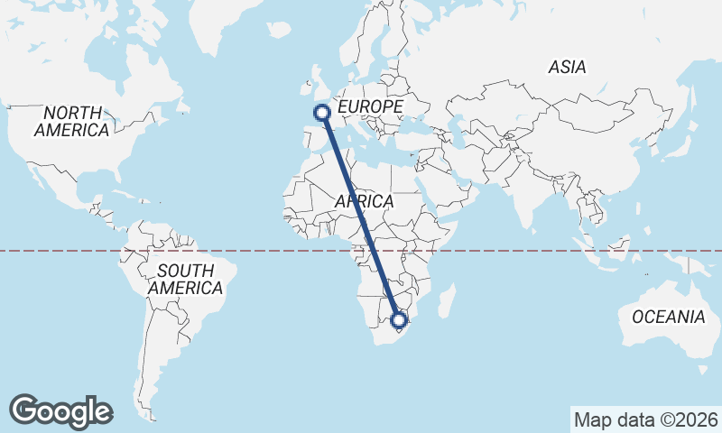 Nantes to Johannesburg