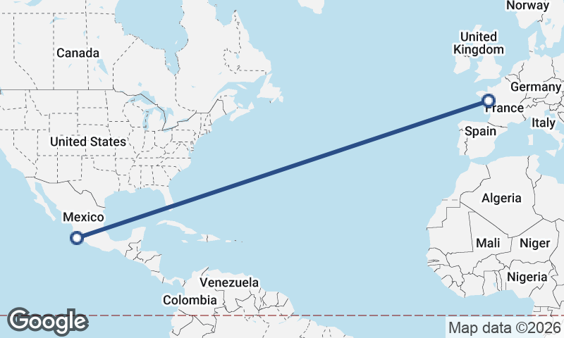 Nantes to Manzanillo