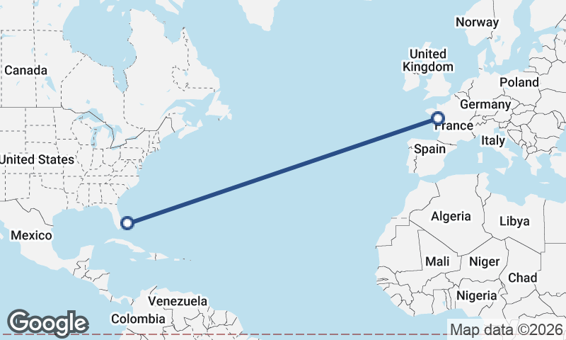Nantes to Freeport City