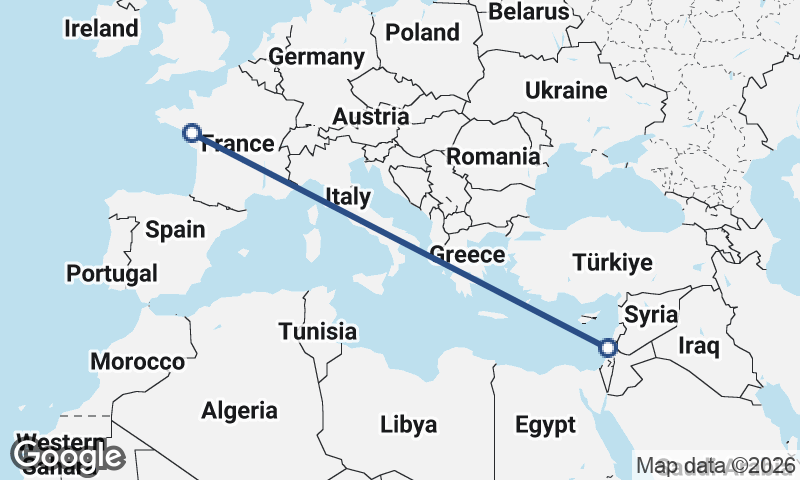 Nantes to Haifa