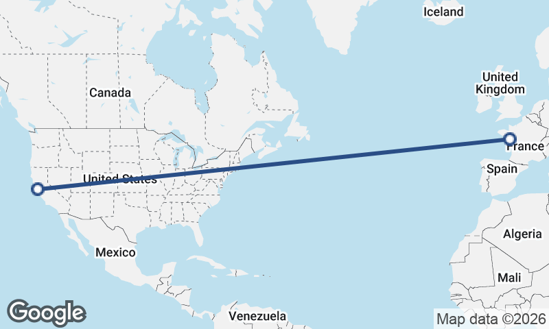 Nantes to San Francisco