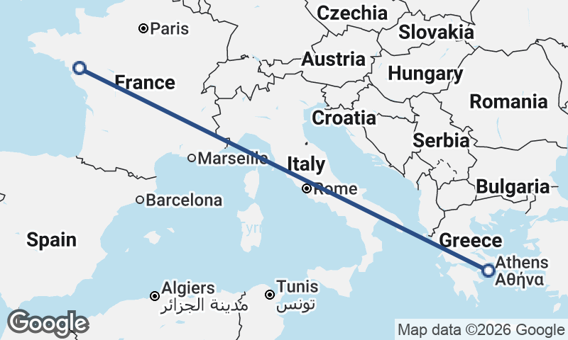 Nantes to Athens