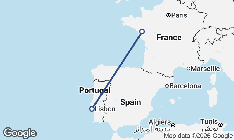 Nantes to Lisbon