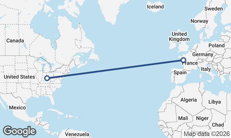 Nantes to Cincinnati