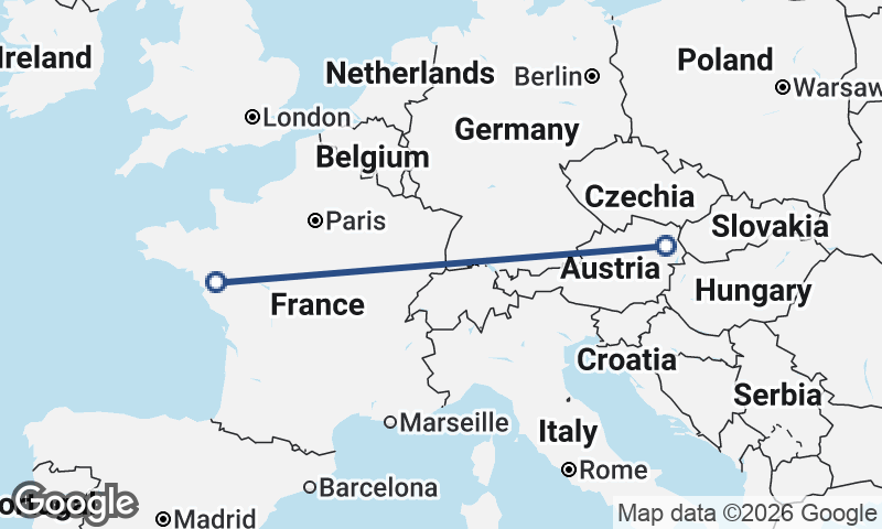 Nantes to Vienna