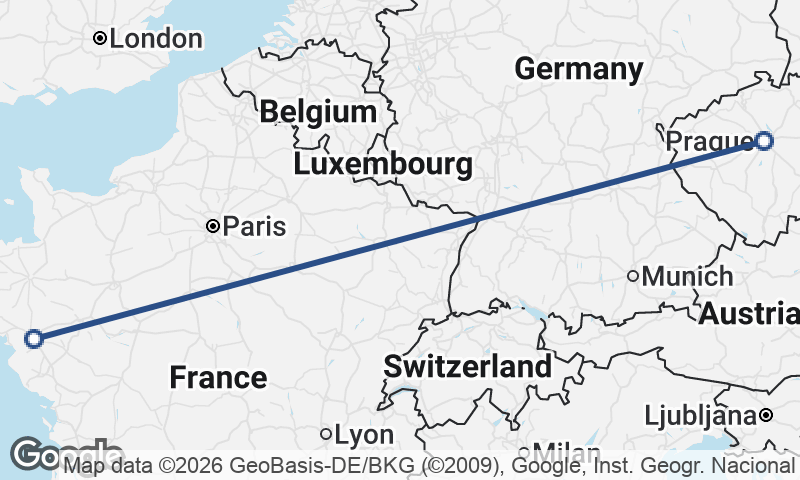 Nantes to Prague