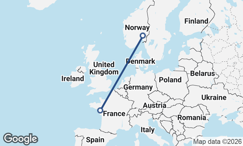 Nantes to Oslo