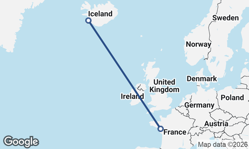 Nantes to Reykjavík