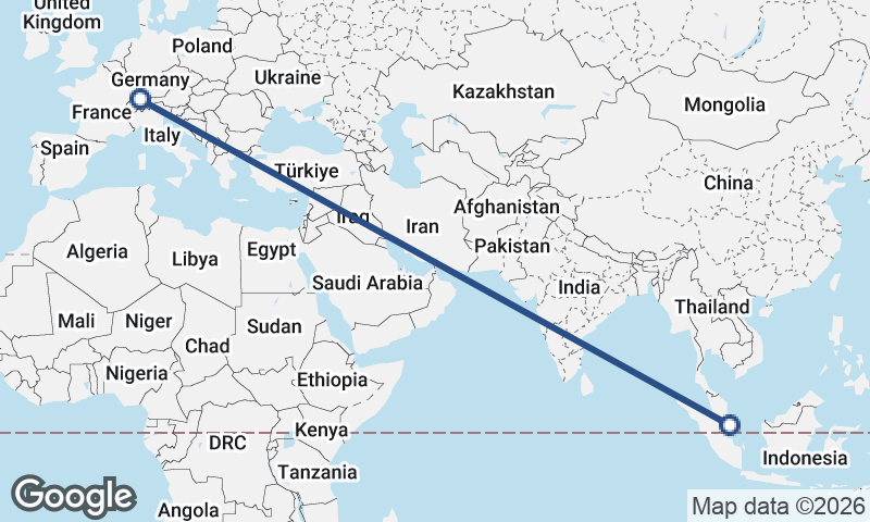 Zürich to Singapore