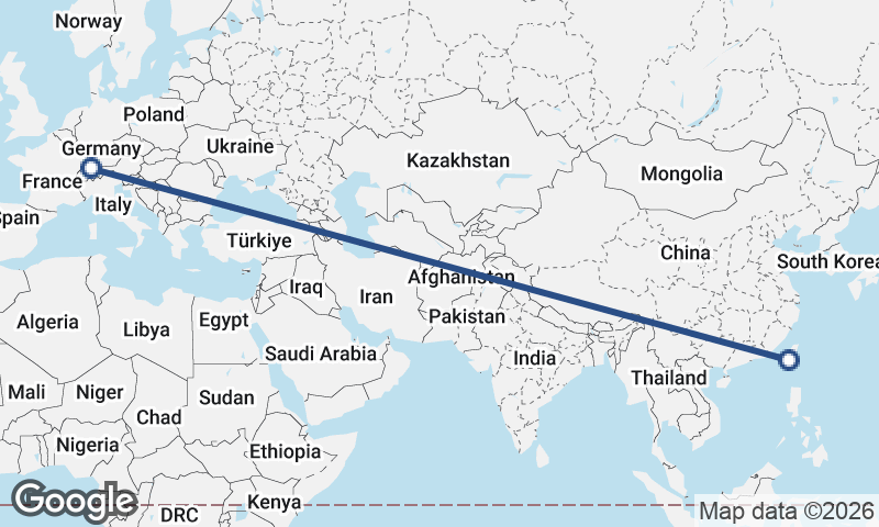 Zürich to Kaohsiung