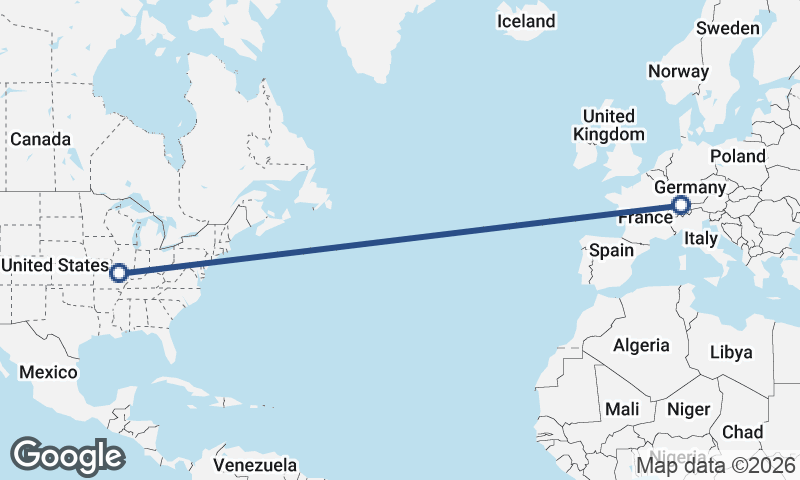 Zürich to St. Louis