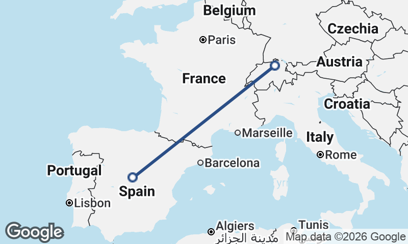 Zürich to Madrid