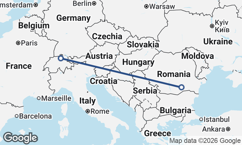 Zürich to Bucharest