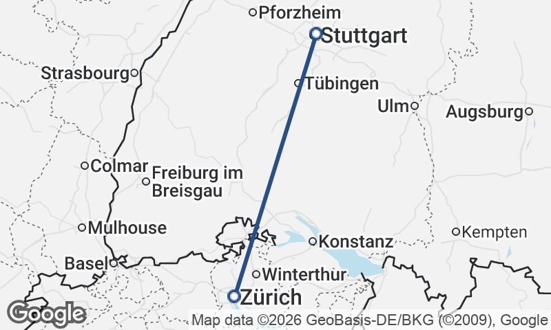 Zürich to Stuttgart