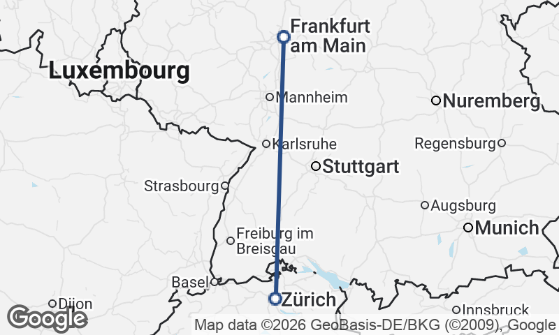 Zürich to Frankfurt