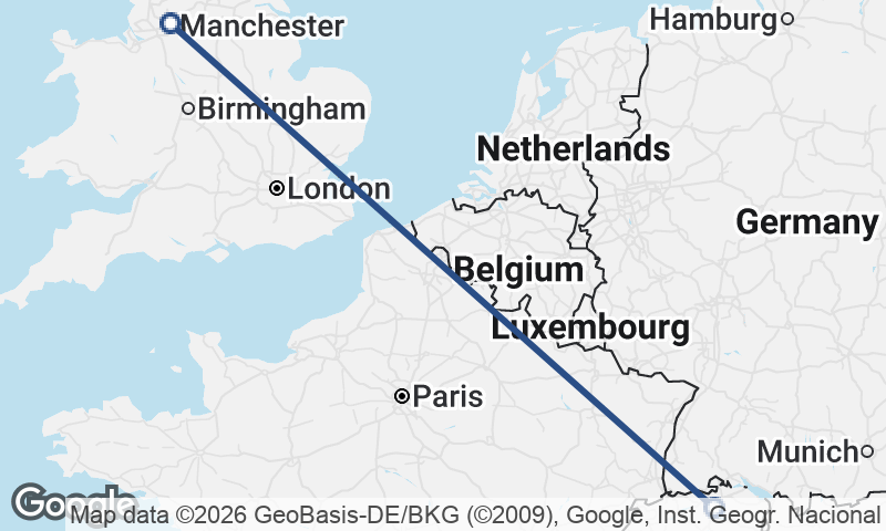 Zürich to Manchester