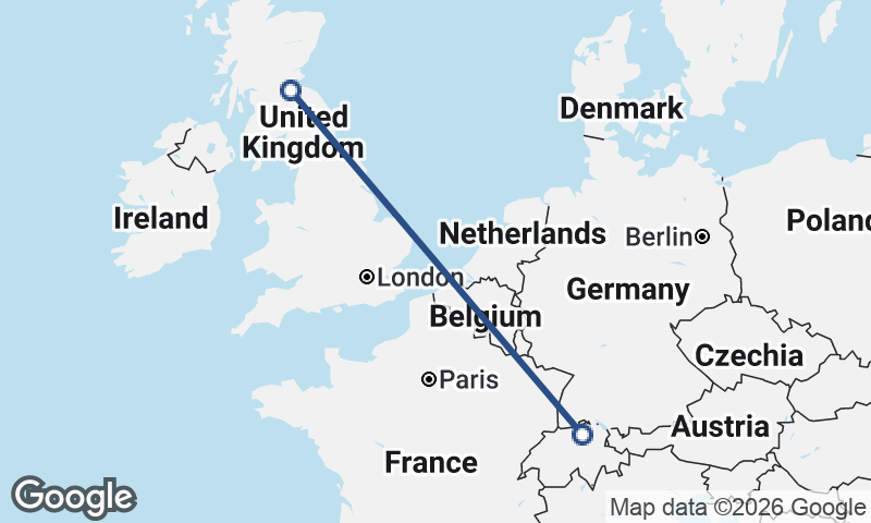 Zürich to Edinburgh