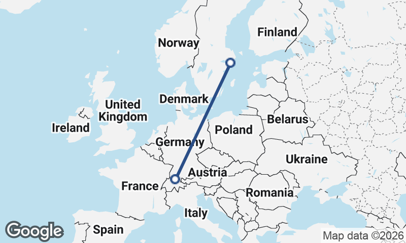 Zürich to Stockholm